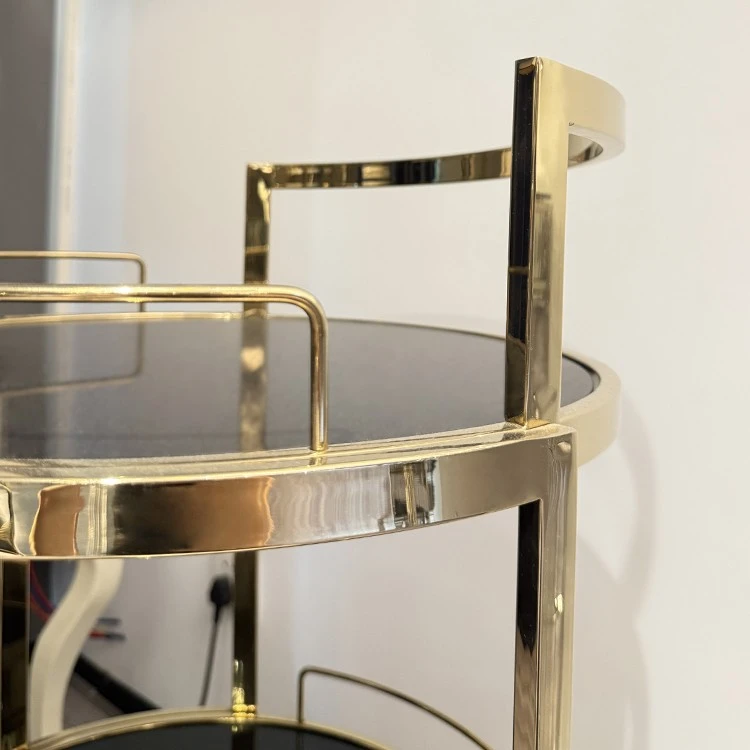 circular electroplated catering trolley