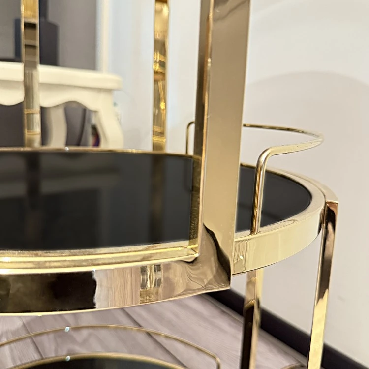 commercial round mobile serving cart