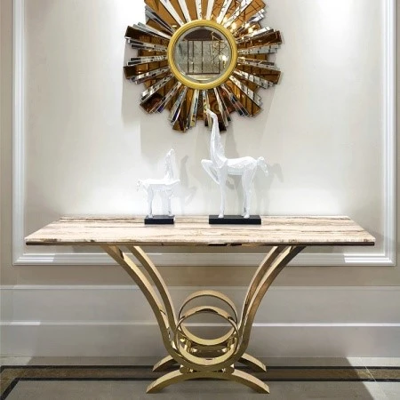 Stainless Steel Base Marble Console Table
