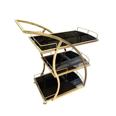 Luxurious Stainless Steel Mobile Dining Cart for Hotels