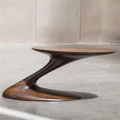 Minimalist Black Walnut and Oak Edge Table